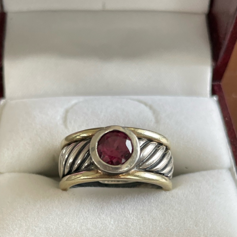 Estate David Yurman sterling silver and 14 karat gold ring